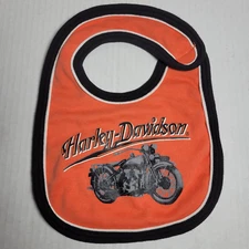 Baby Boy Harley Davidson Bib 18m Orange Black Motorcycle