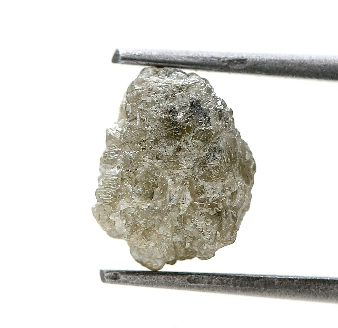 Grande Raw Diamante 4.44ct Plata Amarillo Brillante Natural Irregular Forma para