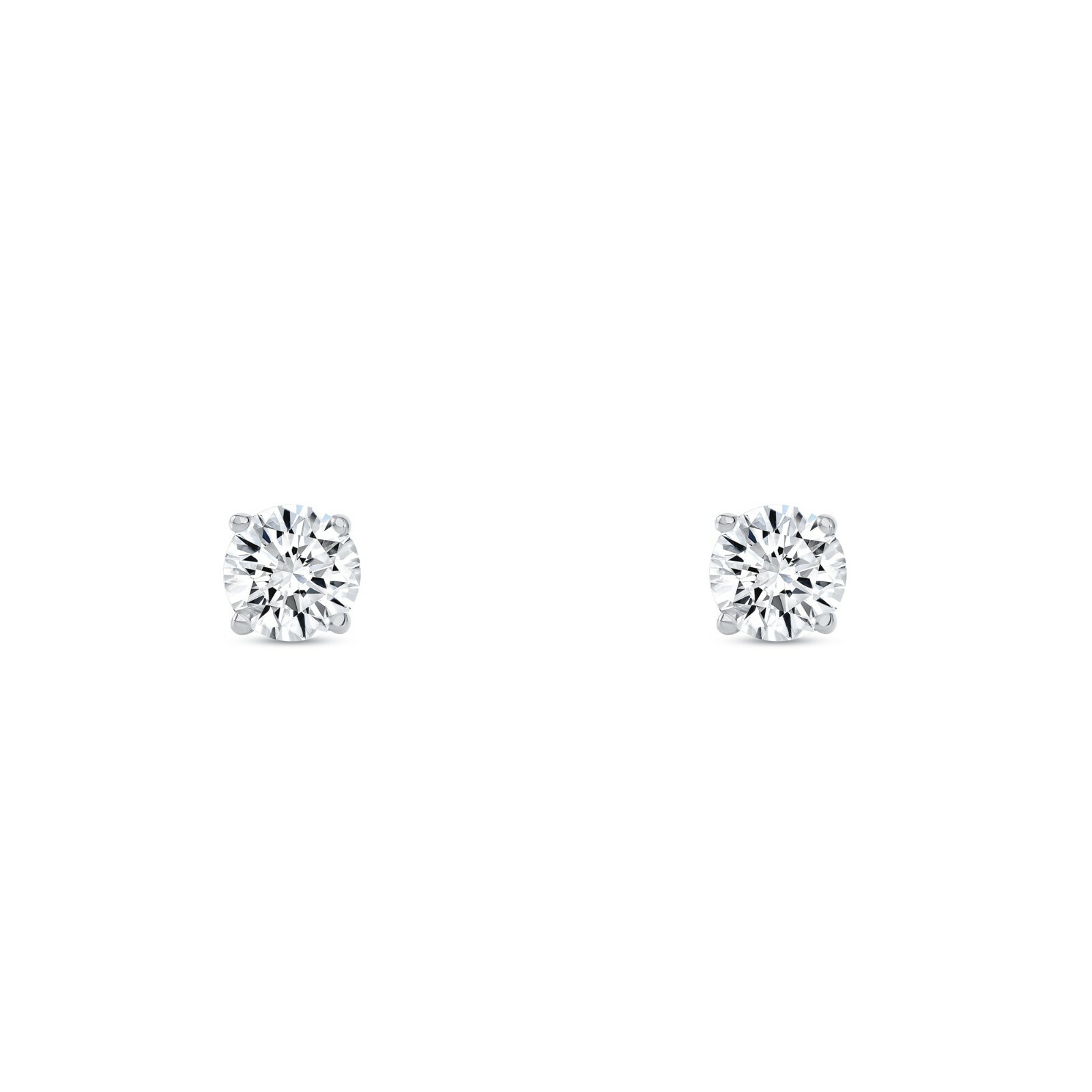 1/2 Ct Round Lab Created Grown Diamond Earrings 14K White Gold F/VS Basket Screw - Picture 2 of 3