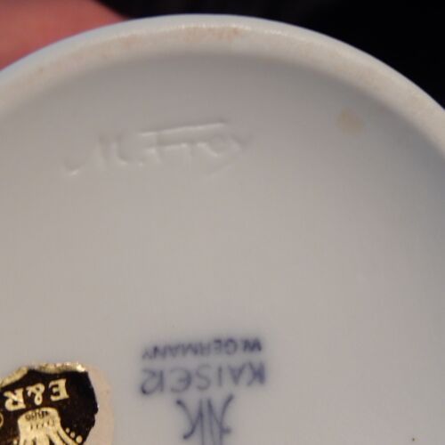 Jarrón de Porcelana Alemán De Colección KAISER Bisque OP ART M FREY Blanco Moderno - Imagen 4 de 6
