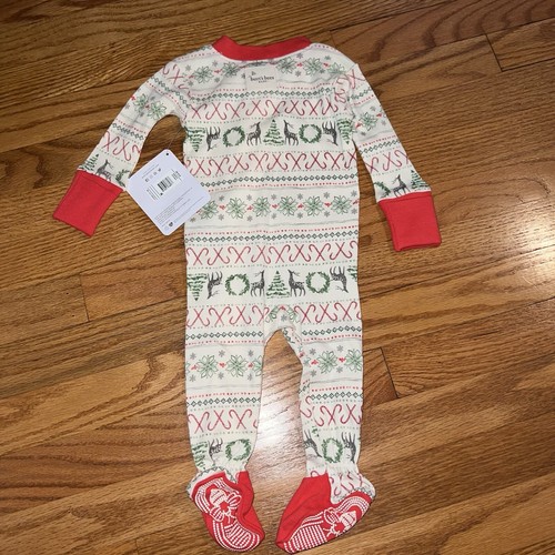 Burt's Bees Snug-fit Fair Isle Sleeper Fold-over Cuff 0-3 Month First Christmas - Imagen 5 de 8