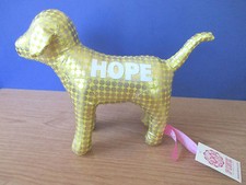 Victoria's Secret PINK Plush Shiny Gold "HOPE" PUPPY DOG NWT