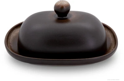Original Bunzlauer Keramik Butterdose oval für 250g (1Stück Butter) Dekor ZACIEK - Bild 1 von 4