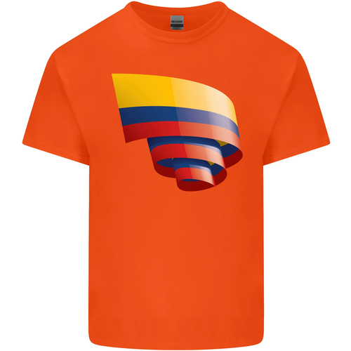 Curled Columbia Flag Columbian Day Football Kids T-Shirt Childrens - Picture 27 of 52