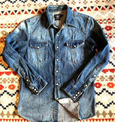 トップス RRL Buffalo Concho Button Denim Shirt M RRL Buffalo Concho Button Denim Shirt M