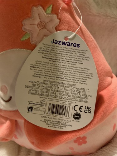 New Squishmallows 8" My Melody Sanrio Hello Kitty Sakura Flower Plush Pink 2024 - Picture 3 of 7