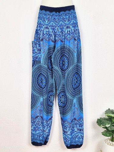 Women Smock Harem Pants Bohemian Boho Aladdin Yoga Genie Trousers Summer HP - Imagen 128 de 181