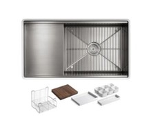 KOHLER K-3760-NA Stages 33" Single Basin Under-Mount 16-Gauge Kitchen sink,