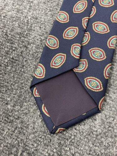 102 Madison Tie Mens All Silk Paisley Long Tall Floral Blue EUC N64 - Picture 3 of 6