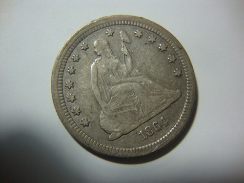 1864 PCGS VF30 Natural Tone Seated Liberty Quarter Nice Quality SLABZ - Picture 6 of 6