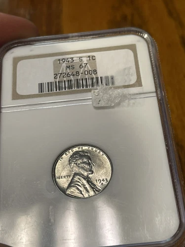1943-S 1C Lincoln Wheat One Cent  NGC MS67  Old Holder PQ