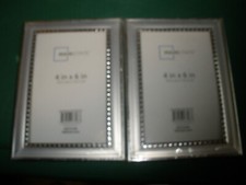 Lot of 2 NEW Mainstays 4"x6" Silver Tone Desk or Wall Picture Frames