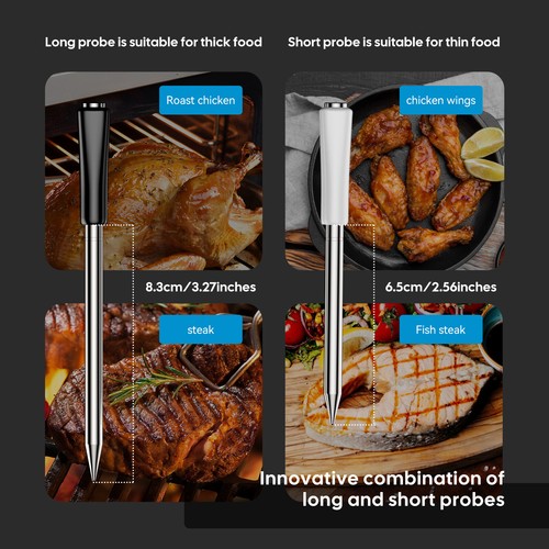 Wireless BBQ Thermometer Wifi 5G Bluetooth Outdoor Cooking Grill Probes TNT-12BW - Picture 11 of 14