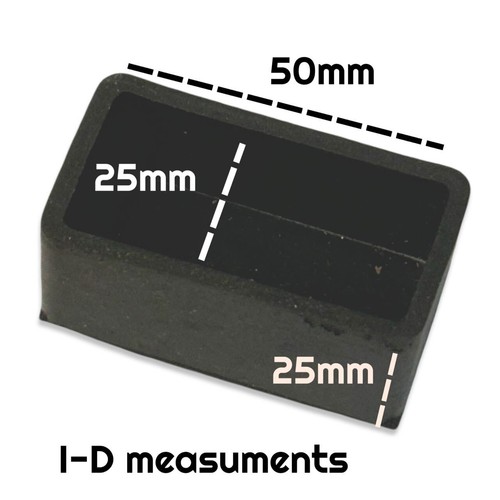 16 x Oblong Rubber Black Feet, Chair Table Furniture, End Cover Caps 11 sizes - Picture 3 of 3