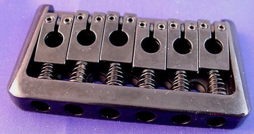 PUENTE DE GUITARRA ELÉCTRICA HARDTAIL DE REPUESTO NEGRO - Imagen 3 de 4