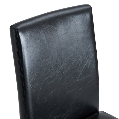 Black PU Dining Chairs (Set of 4) - Silver Legs - Picture 13 of 22
