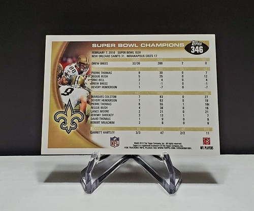 DREW BREES 2010 Topps #346 Super Bowl Champions New Orleans Saints NFL Football  - Bild 2 von 2
