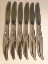 Oneida Ltd. Lasting Rose Vtg Stainless Flatware Silverware 6 Replacement Knives