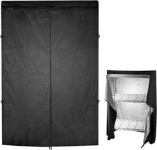 QWORK High Density Waterproof/Dustproof Storage Shelf Cover, 1 Pack, Black 