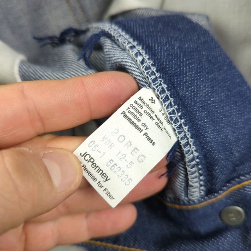 Vintage JC Penney Super Denim Jeans Boys 20 31x29 Blue Flare Leg Dark Made USA - Picture 18 of 20