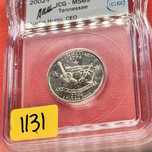 2002-P MS69 TENNESSEE State Quarter Business Strike 25C AUSTIN HUTTO SIGN ICG. - Picture 2 of 4