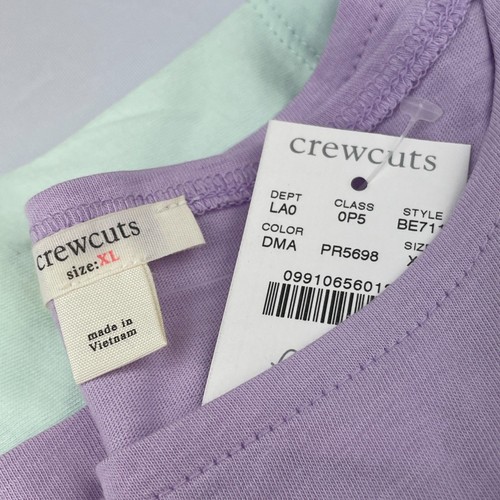 ~ NEU Crewcuts J.Crew KIDS XL Tshirts* (2) Lavendel + Mint, Rüschen Tasche Baumwolle - Bild 3 von 15