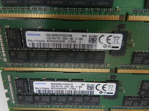 samsung 32gb 2rx4 pc4-2666v - M393A4K40BB2 server memory(Lot of 4) - Picture 2 of 3