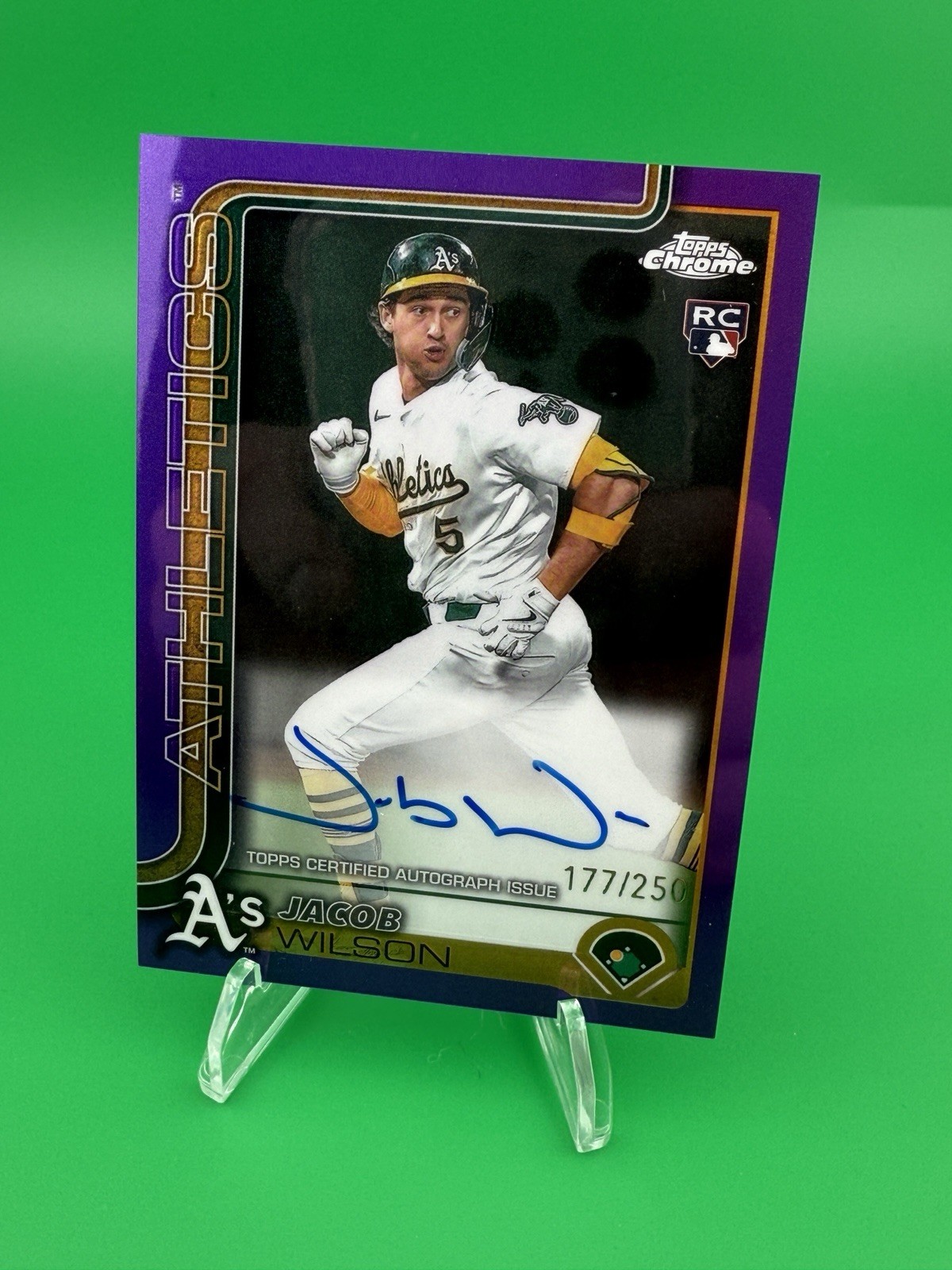2025 Topps Chrome – Jacob Wilson Rookie Auto /250 Purple Refractor #RA-JWI ✍️✨