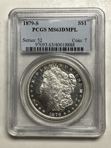 1879-S MORGAN SILBER DOLLAR PCGS MS63 DMPL DEEP MIRROR PROOF-LIKE 8EBC25
