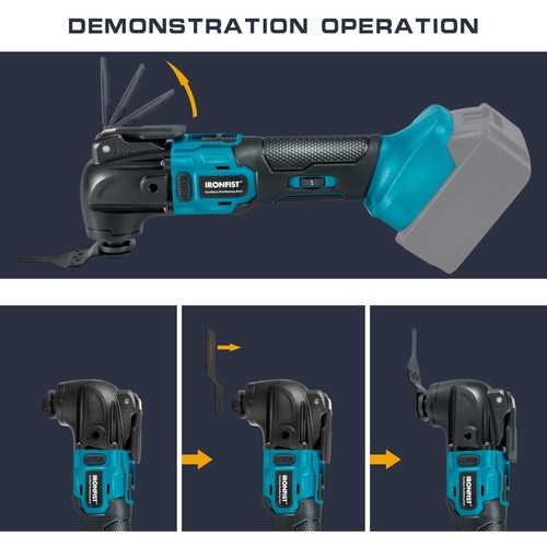 Cordless Oscillating Tool, 18V Brushless Motor 6 Speed Quick Change Blades, M... - Picture 3 of 5