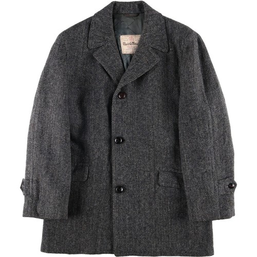 Vintage 1970'S Sears Harris Tweed wool half coat size L men's
