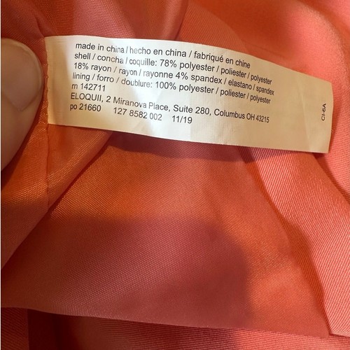 Blazer Eloquii Abierto Talla 16 Rosa Coral Manga 3/4 Largo Trabajo Profesional NUEVO - Imagen 9 de 13