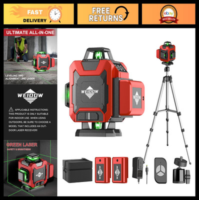 360° Self-Leveling Laser Level with Tripod - 4D Cross Line Tool for Construction