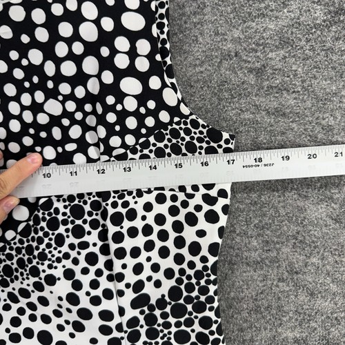 Ronni Nicole Dress Women 6 Black Polka Dot Sheath Midi Zipper Sleeveless Casual - Picture 3 of 7