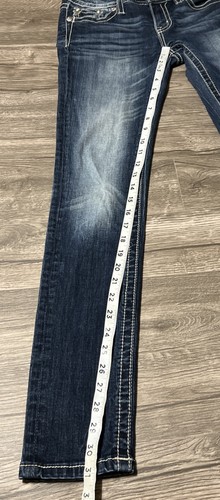 Miss Me Angel Wing Embellished Faux Flap Low Rise Skinny Jeans SZ 26 (26x31) - Picture 10 of 12