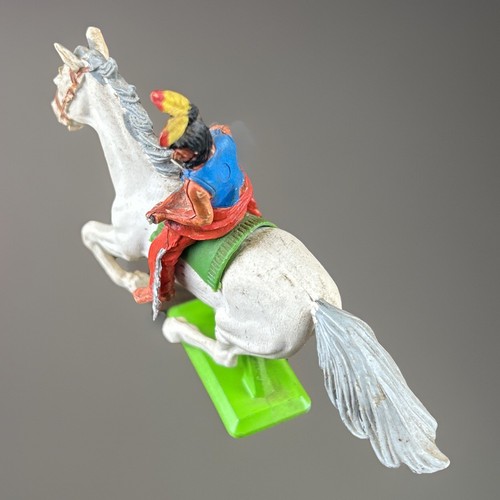 BRITAINS DEETAIL - BERITTENER INDIANER TAPFER - SELTENE 70ER JAHRE FIGUR weißes Pferd - Bild 5 von 6