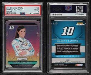 2016 Panini Prizm NASCAR Silver Prizm Danica Patrick #10 PSA 9 MINT