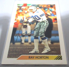 RAY HORTON 1992 BOWMAN NFL FOOTBALL SIGNED CARD IP DALLAS COWBOYS UW HUSKIES S