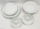 17 Pc Lot Mikasa Rosina L5805 Dinnerware Square & Round Floral Plates Bowls Cups