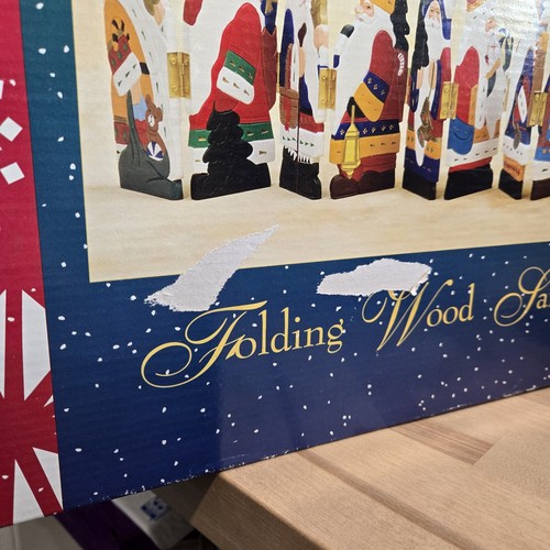 Vtg 12 Wooden Folded Santa Claus Figurine Panel/Screen Christmas Tree Fireplace - Picture 18 of 18