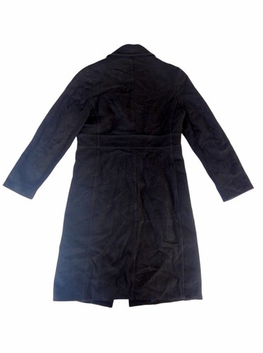 Perri Cutten Australia Women's Designer Black Wool Cashmere Long Coat - Small - Picture 9 of 10