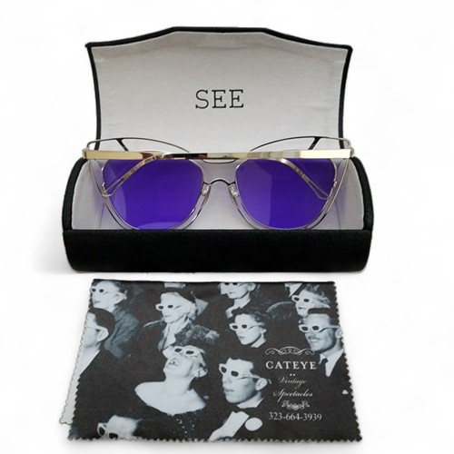 SEE Eyewear Brille 2956 C06 Cat Eye Gestell Lila Sonnenbrille 58 19 145 Italy - Bild 4 von 15