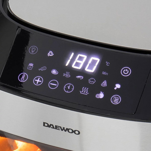 Daewoo Friggitrice ad Aria Digitale con Finestra Visualizzazione Timer 60Minuti 1700W 7 Litri Nero - Foto 2 di 13