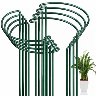 8 Pack Plant Support Stakes, Peony Cages and Supports, Metal Garden Plant Sta...