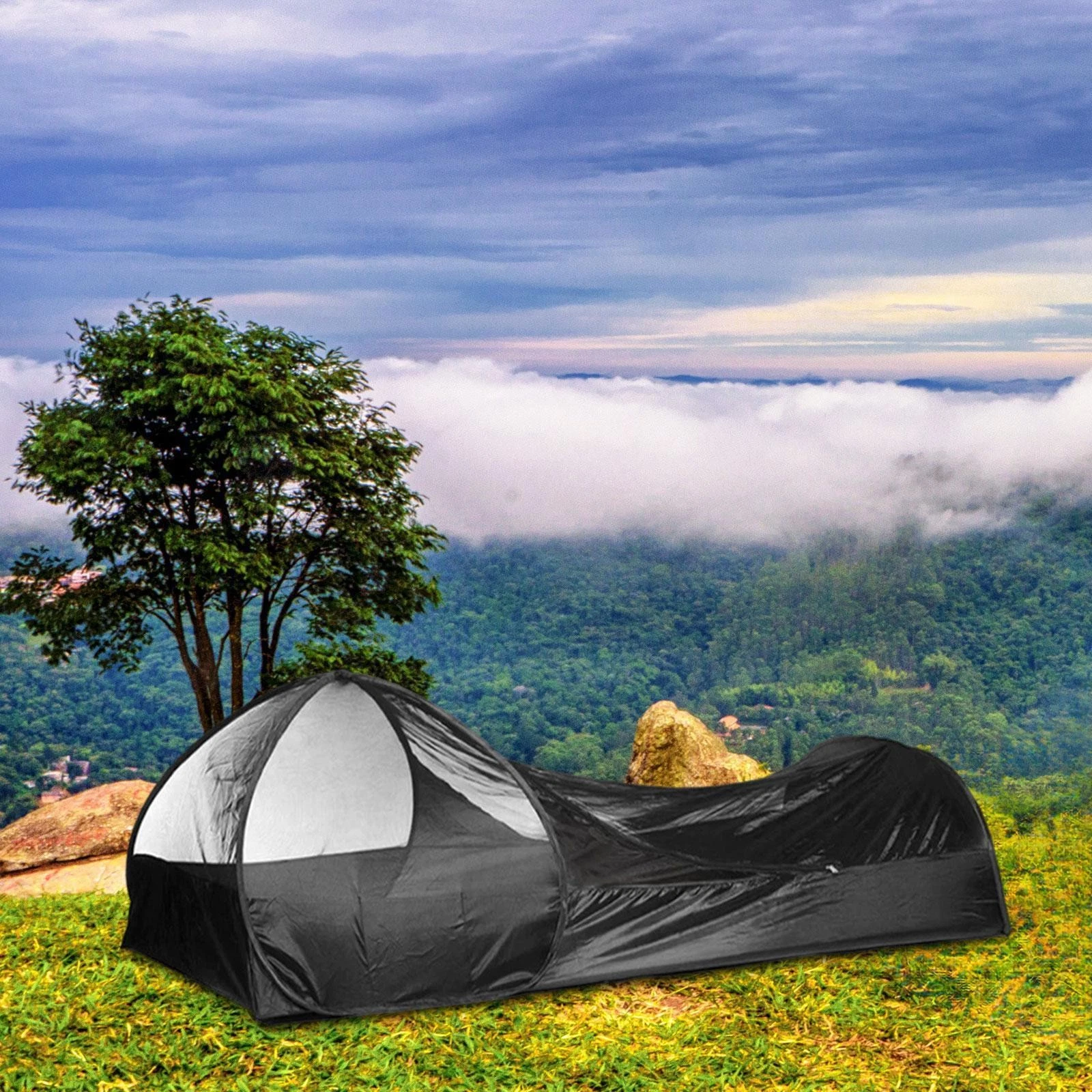 Popup Bivy Tent Foldable Lightweight Portable with Storage Bag Sleeping Net
Opens in a new window or