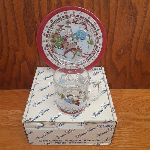 Princess House # 2548 Stück Santa Tasse & Plätzchen Teller Set in Box - Bild 1 von 7