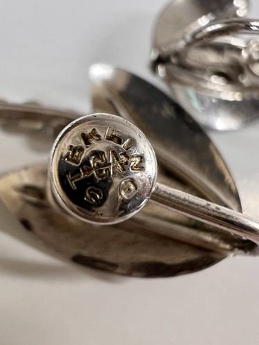 Vintage Art Deco Carl-Art Sterling Silver Earrings Screw-back Leaf Design - Picture 3 of 6
