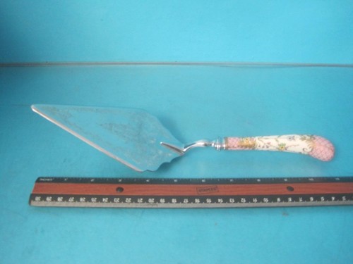 A.E. Lewis Sheffield England Floraine Imari Porcelain 11-1/2" Cake/Pie Server - Picture 11 of 13