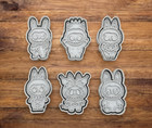 Set of 6 Labubu Inspired Cookie Cutters  approx. 8cm