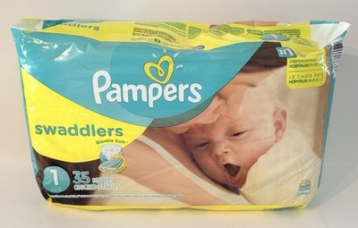 Pampers Swaddlers 35 Count Diapers 6-14 lb NEW SEALED NOS 2015
